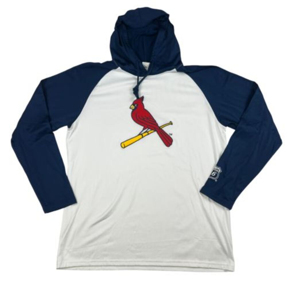 St. Louis Cardinals Hoodie Mens XL Pullover Phillips 66 MLB Raglan‎ White Navy